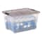 IRIS® Stack & Pull™ Clear Storage Box with Gray Lid